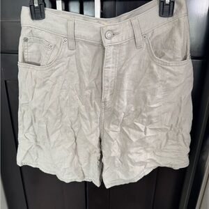 Levi’s High Baggy Shorts Size 27 Classic High-Waist Cotton Shorts in Light Gray